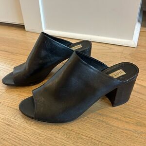 Steve Madden Black Leather Mules